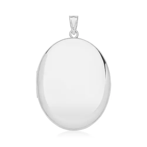 Silver Plain Large Oval Locket 40x27mm 7.6g